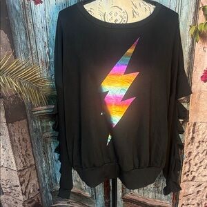 Fantastic Fawn lightning bolt cut long sleeve top, various sizes
